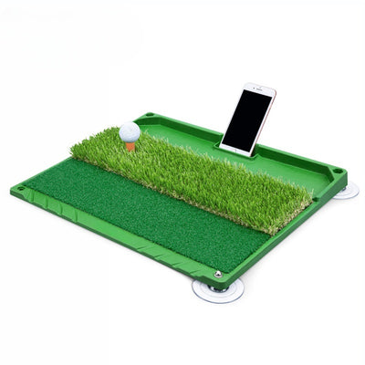 Mini Dual-Turf Hitting Mat + Ball Tray & Suction Cups