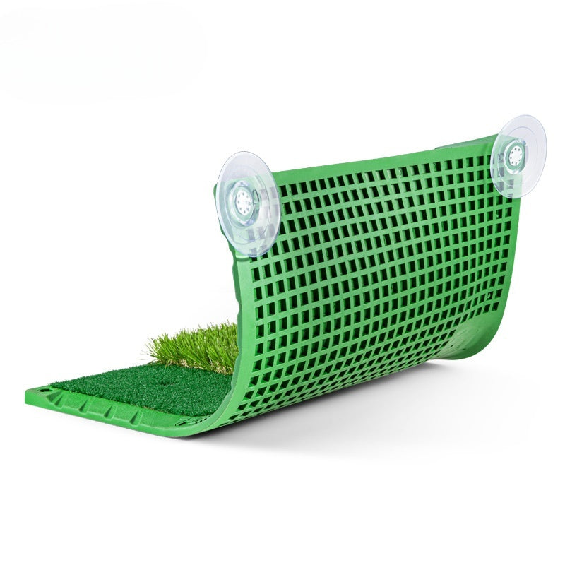 Mini Dual-Turf Hitting Mat + Ball Tray & Suction Cups