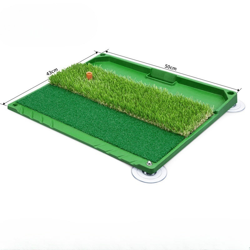 Mini Dual-Turf Hitting Mat + Ball Tray & Suction Cups